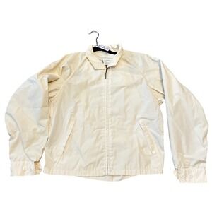 London Fog Mens Vintage Cream Golf‎ Jacket Windbreaker Zip Up Size 40 REG